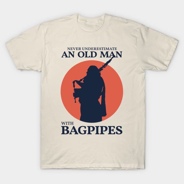 Vintage Great Scottish Highland Bagpipe T-Shirt by KewaleeTee